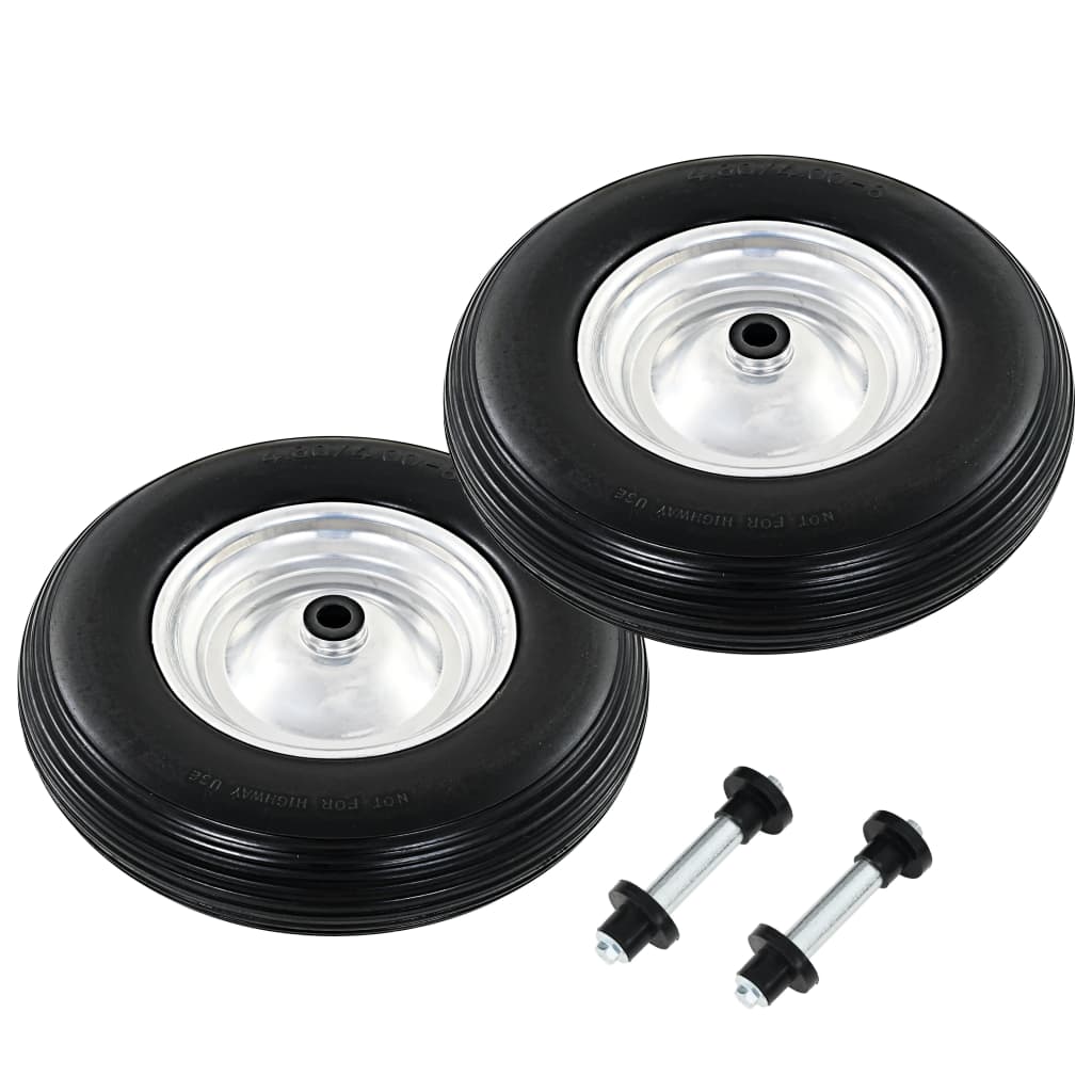 Vidaxl Wheelbarwarw Wheels con assi 4,00-8 390 mm Solido PU 2 STS