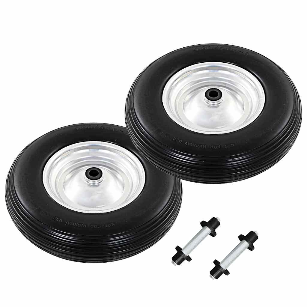 Vidaxl Wheelbarwarw Wheels con assi 4,00-8 390 mm Solido PU 2 STS