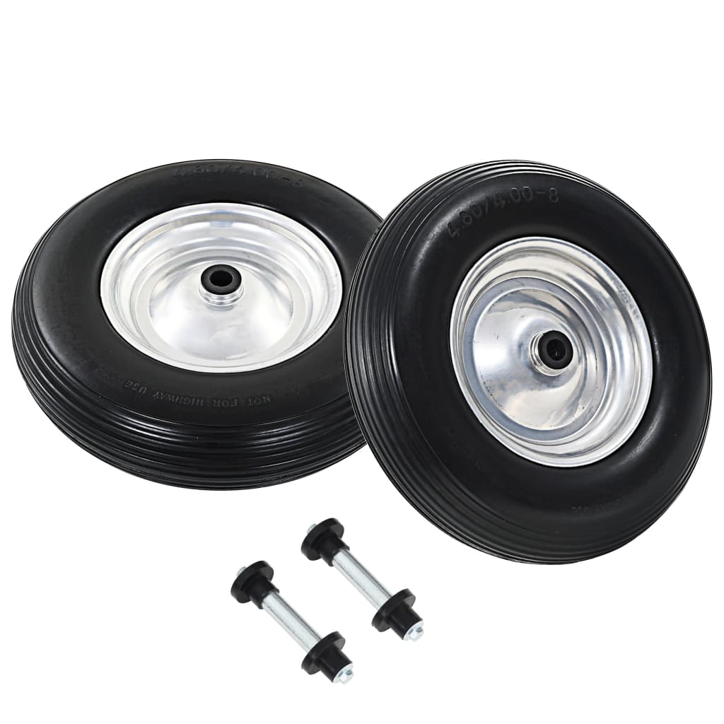Vidaxl Wheelbarwarw Wheels con assi 4,00-8 390 mm Solido PU 2 STS