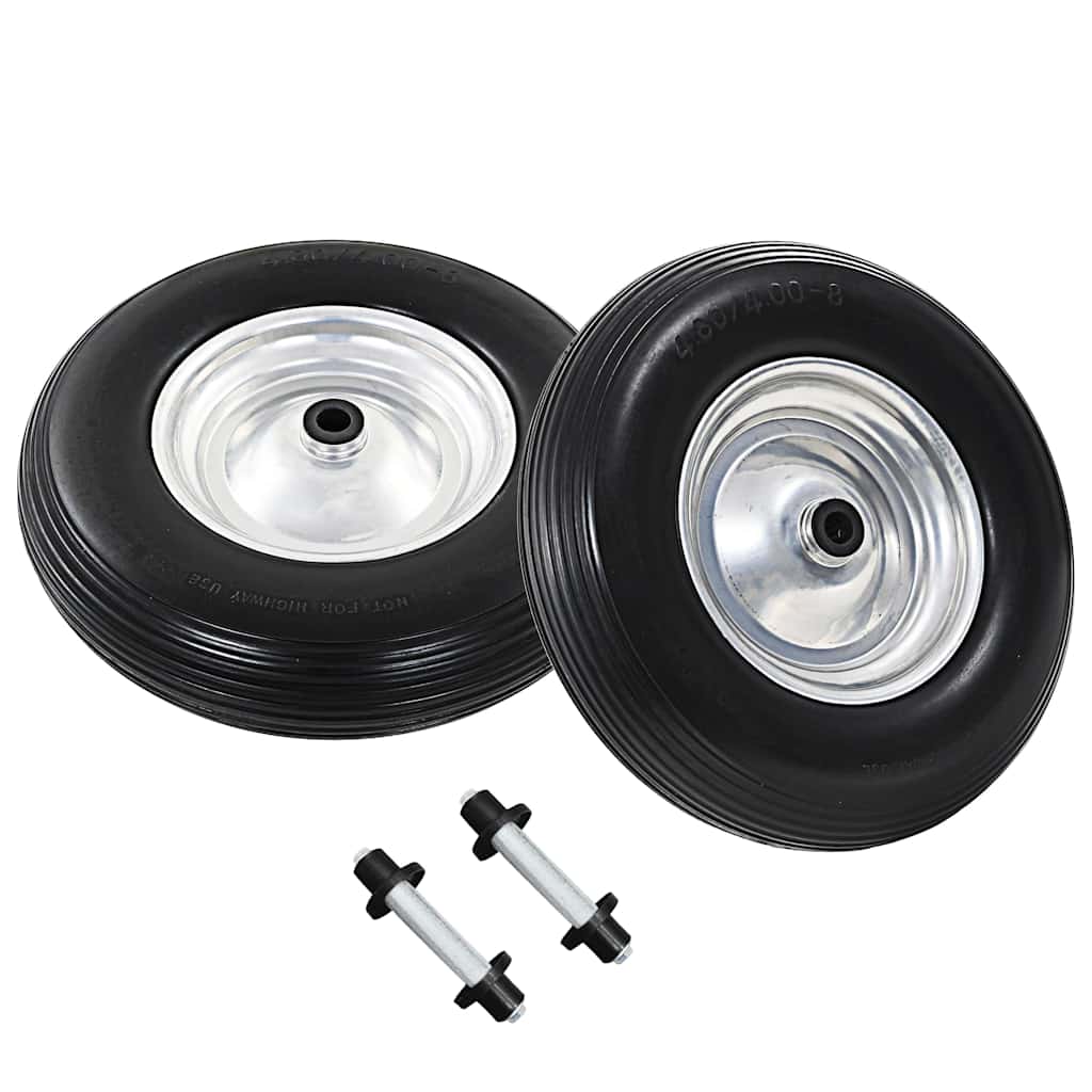 Vidaxl Wheelbarwarw Wheels con assi 4,00-8 390 mm Solido PU 2 STS