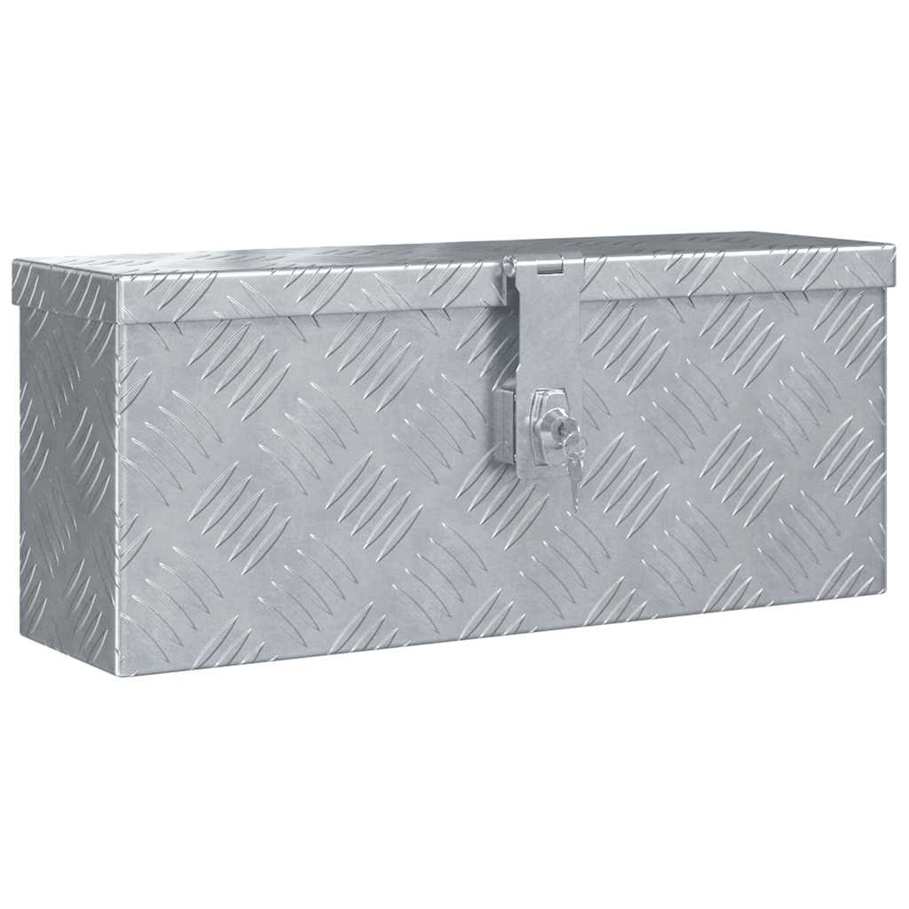 Box in alluminio Vidaxl 48.5x14x20 cm di colore argento