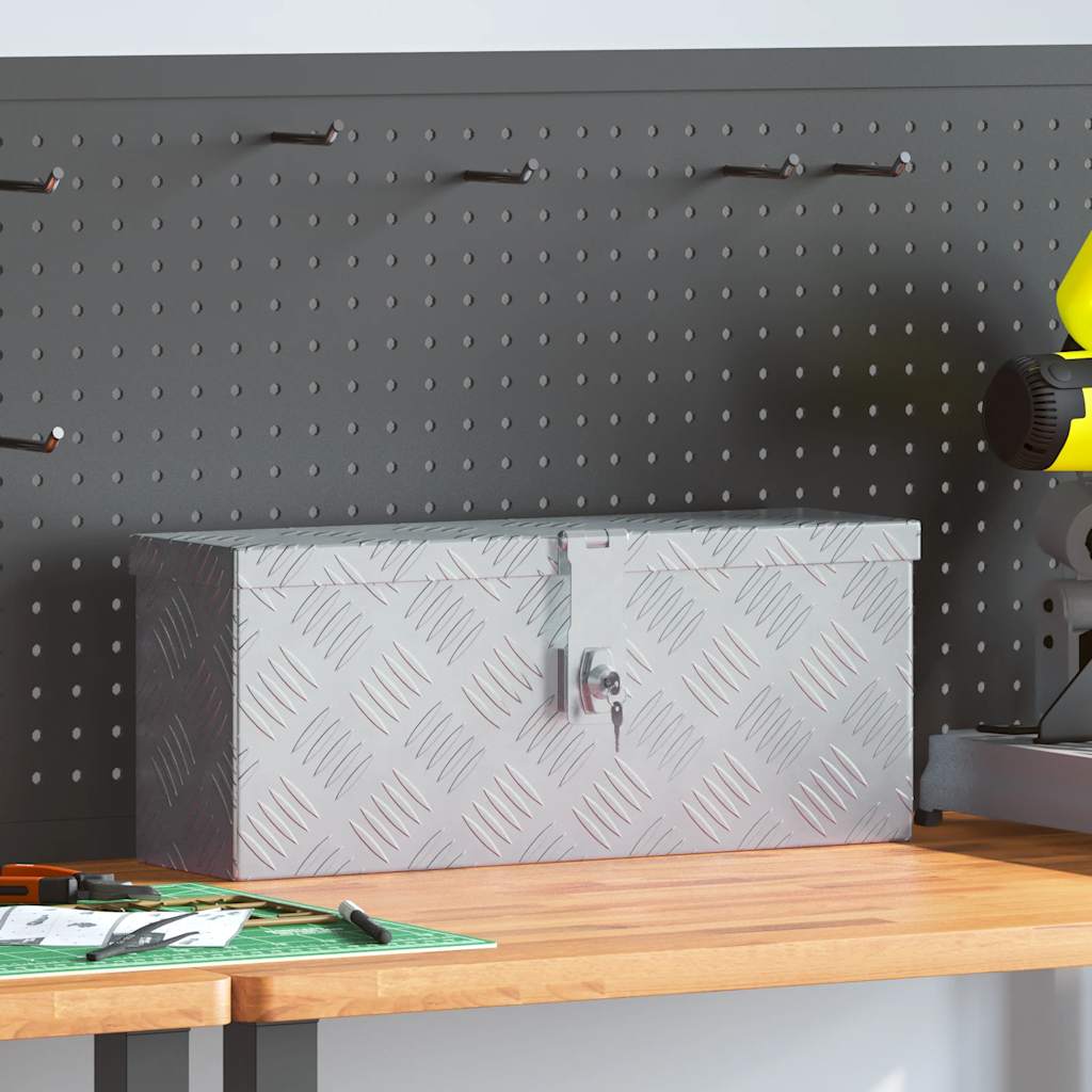 Vidaxl Box 48.5x14x20 cm de color plateado
