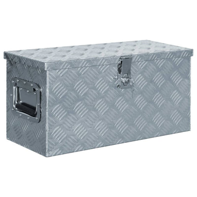 Box in alluminio Vidaxl 61.5x26.5x30 cm di colore argento