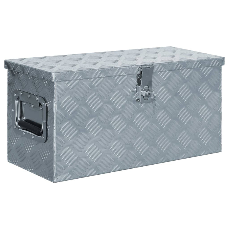 Box in alluminio Vidaxl 61.5x26.5x30 cm di colore argento