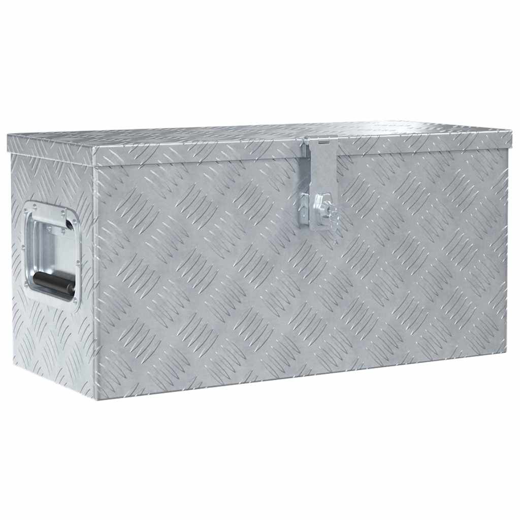 Box in alluminio Vidaxl 61.5x26.5x30 cm di colore argento