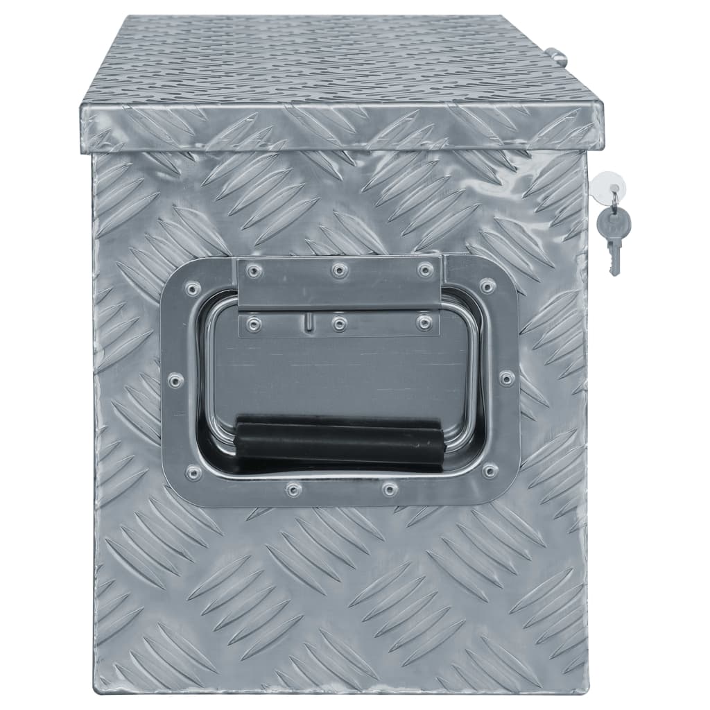 Box in alluminio Vidaxl 61.5x26.5x30 cm di colore argento