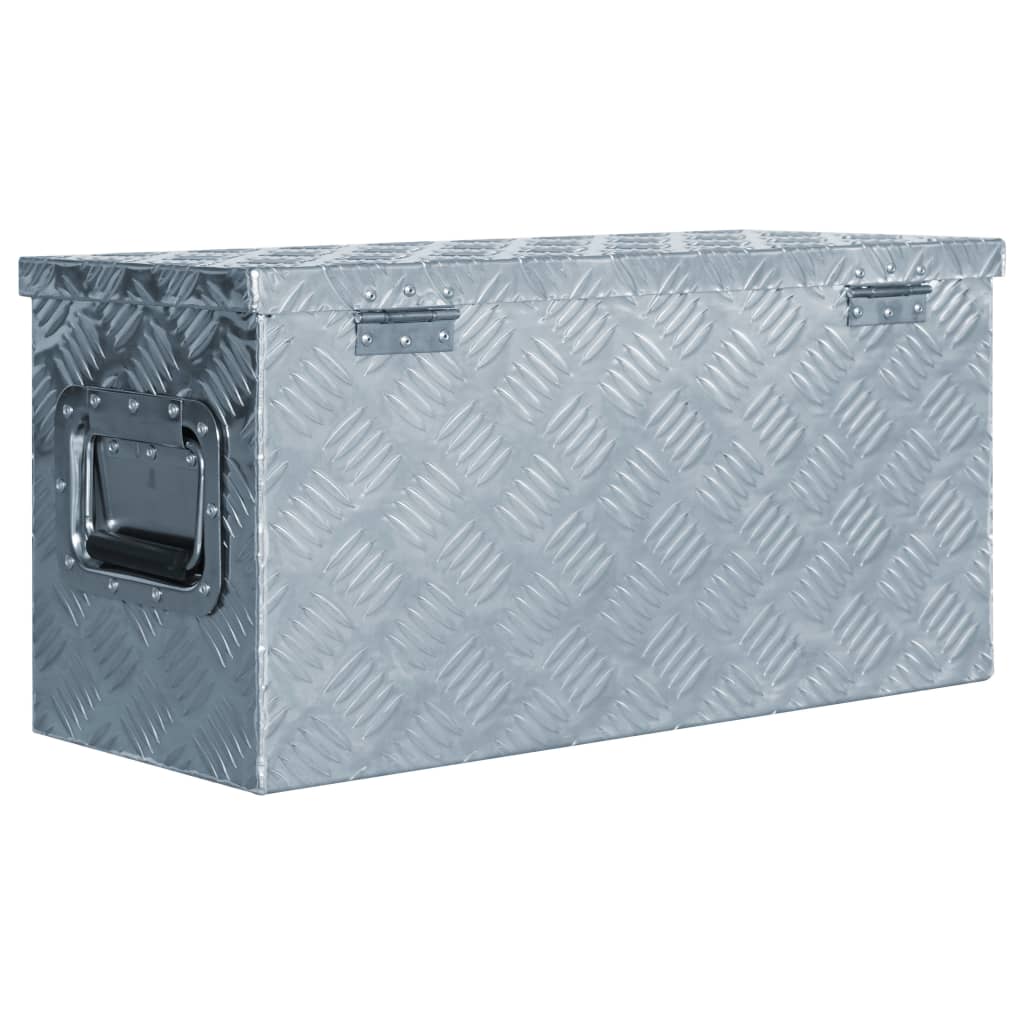 Box in alluminio Vidaxl 61.5x26.5x30 cm di colore argento