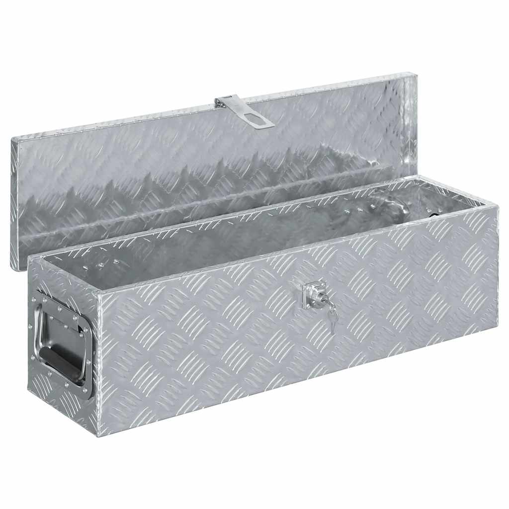 Vidaxl Box de aluminio 80.5x22x22 cm de color plateado