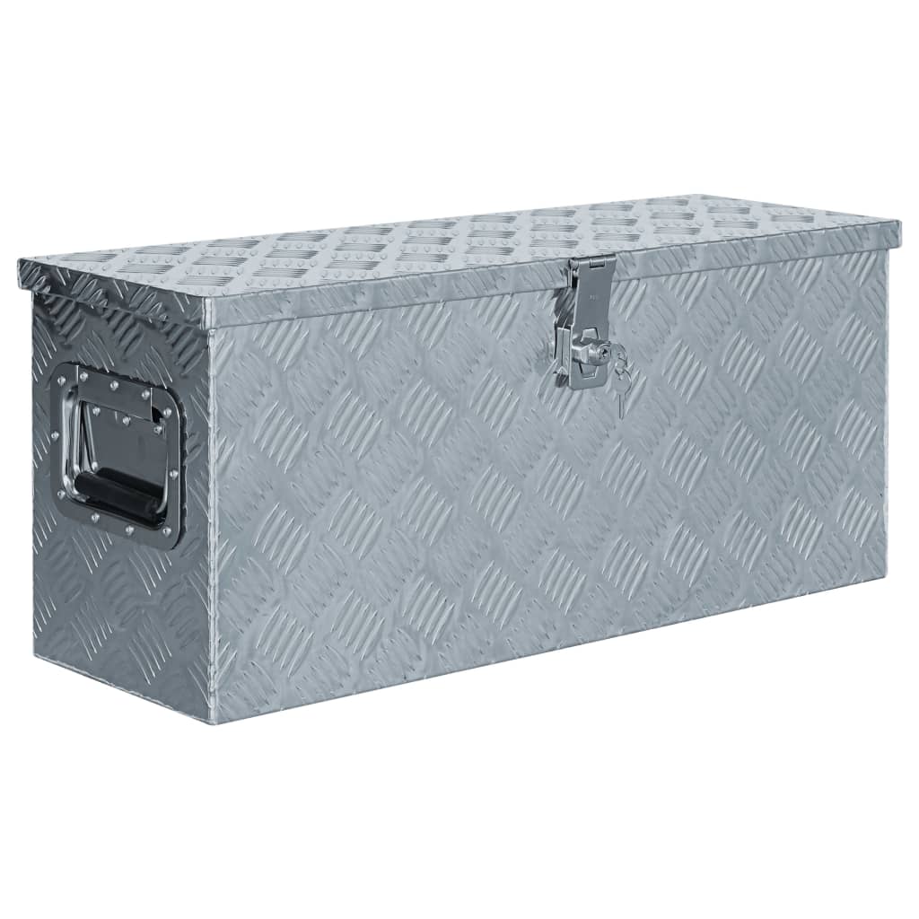 Box in alluminio Vidaxl 76.5x26.5x33 cm color argento