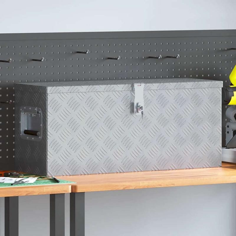 Vidaxl Box 76.5x26.5x33 cm de color plateado