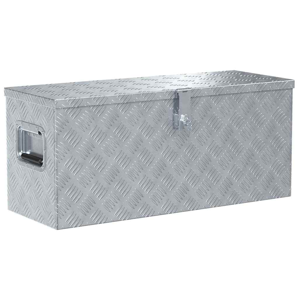 Vidaxl Box de aluminio 80x30x35 cm de color plateado