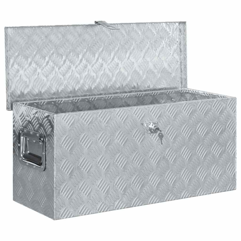 Vidaxl Box de aluminio 80x30x35 cm de color plateado