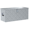 Vidaxl Box de almacenamiento 90.5x35x40 cm de aluminio de color plateado