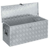 Vidaxl Box de almacenamiento 90.5x35x40 cm de aluminio de color plateado