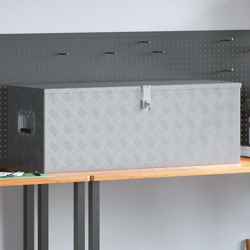 Vidaxl Box in alluminio 110.5x38.5x40 cm di colore argento