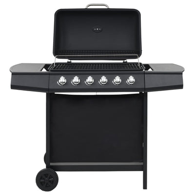 Barbecue a gas Vidaxl con 6 zone di cottura in acciaio nero