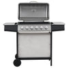 Barbacoa de gas Vidaxl con 6 zonas de cocción de acero inoxidable de color plateado
