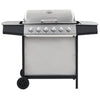 Barbacoa de gas Vidaxl con 6 zonas de cocción de acero inoxidable de color plateado