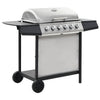 Barbacoa de gas Vidaxl con 6 zonas de cocción de acero inoxidable de color plateado