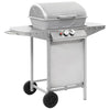 Vidaxl Gasbarbecue y parrilla con 2 zonas de cocción Silver de acero inoxidable