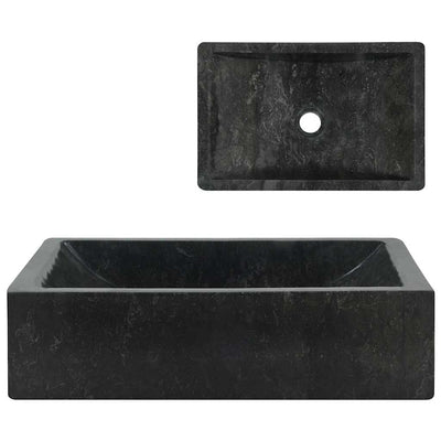 Vidaxl fregadero 45x30x12 cm de mármol alto brillo negro