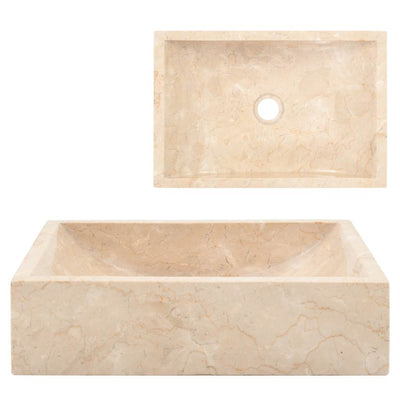 Vidaxl fregadero 45x30x12 cm de mármol de crema de alto gloss