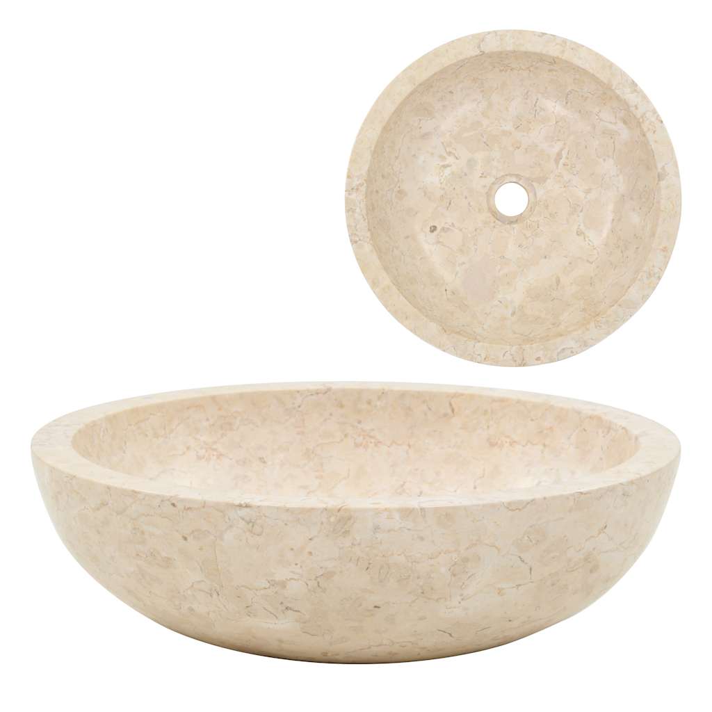 Crema de mármol de Vidaxl fregadero 40x12 cm