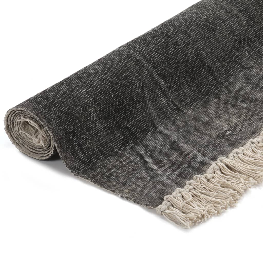 Vidaxl Kelim Rug 120x180 cm Antracite di cotone