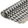 Alfombra Vidaxl Kelim con patrón de 120x180 cm de algodón blanco y negro