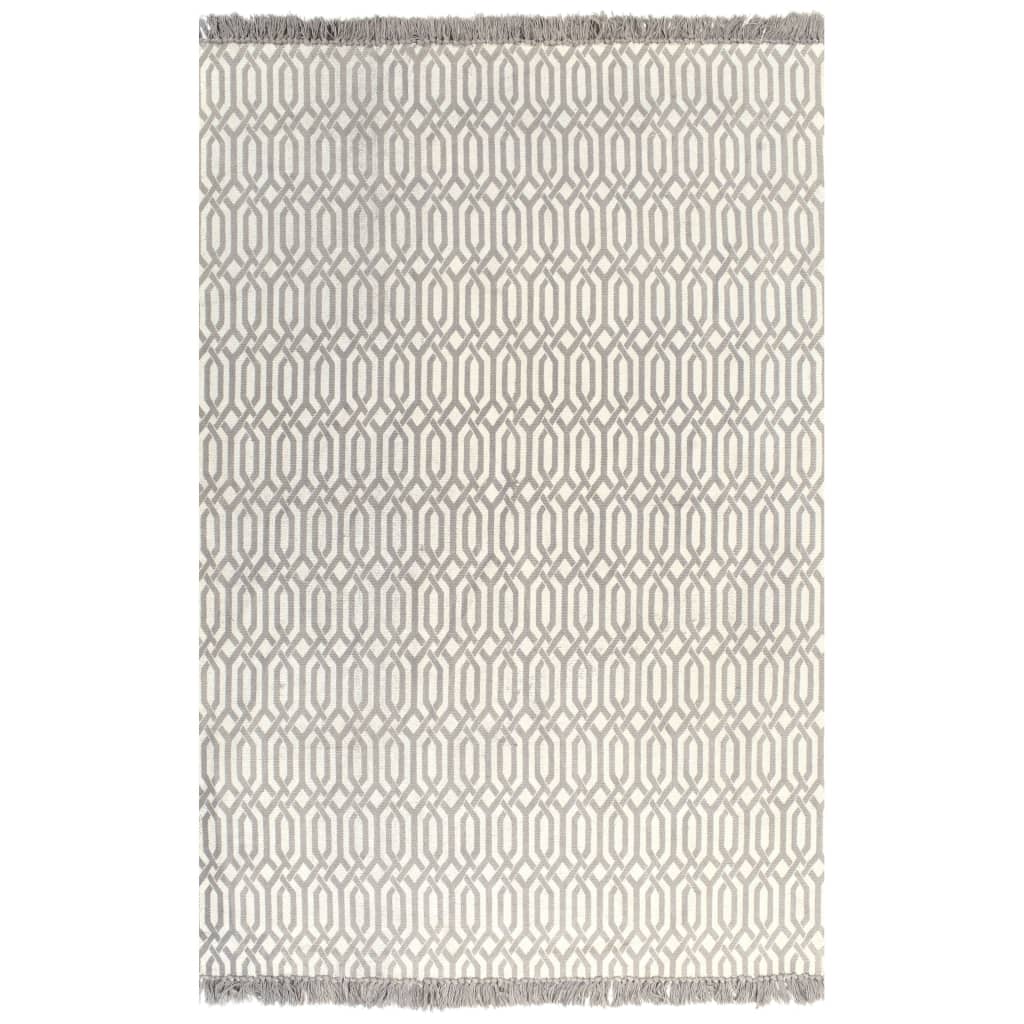 Alfombra kilim vidaxx con estampado 120x180 cm algodón gris topo