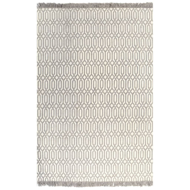 Alfombra kilim vidaxx con estampado 120x180 cm algodón gris topo