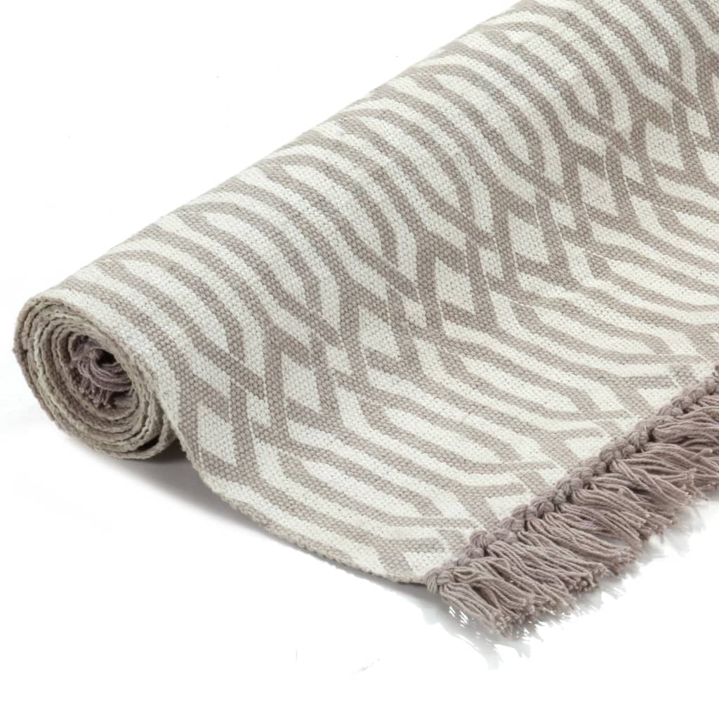 Alfombra kilim vidaxx con estampado 120x180 cm algodón gris topo