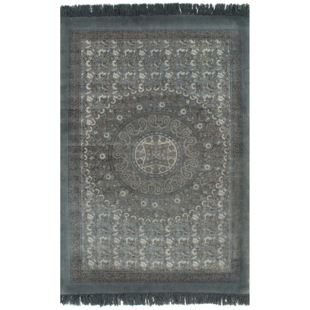 Vidaxl Kelim tappeto con motivo 120x180 cm di cotone grigio