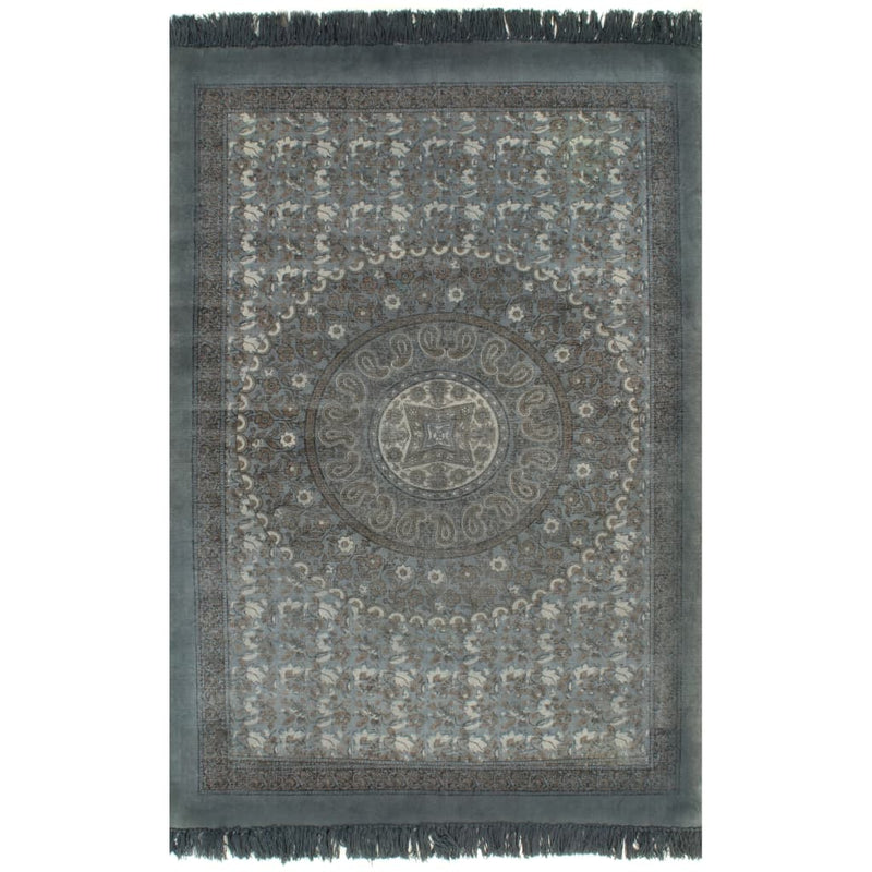 Alfombra Vidaxl Kelim con patrón de 120x180 cm de algodón gris