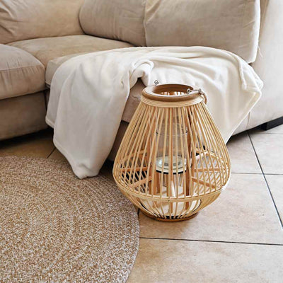 Vidaxl Linterner Holder Hanging Wicker Naturel