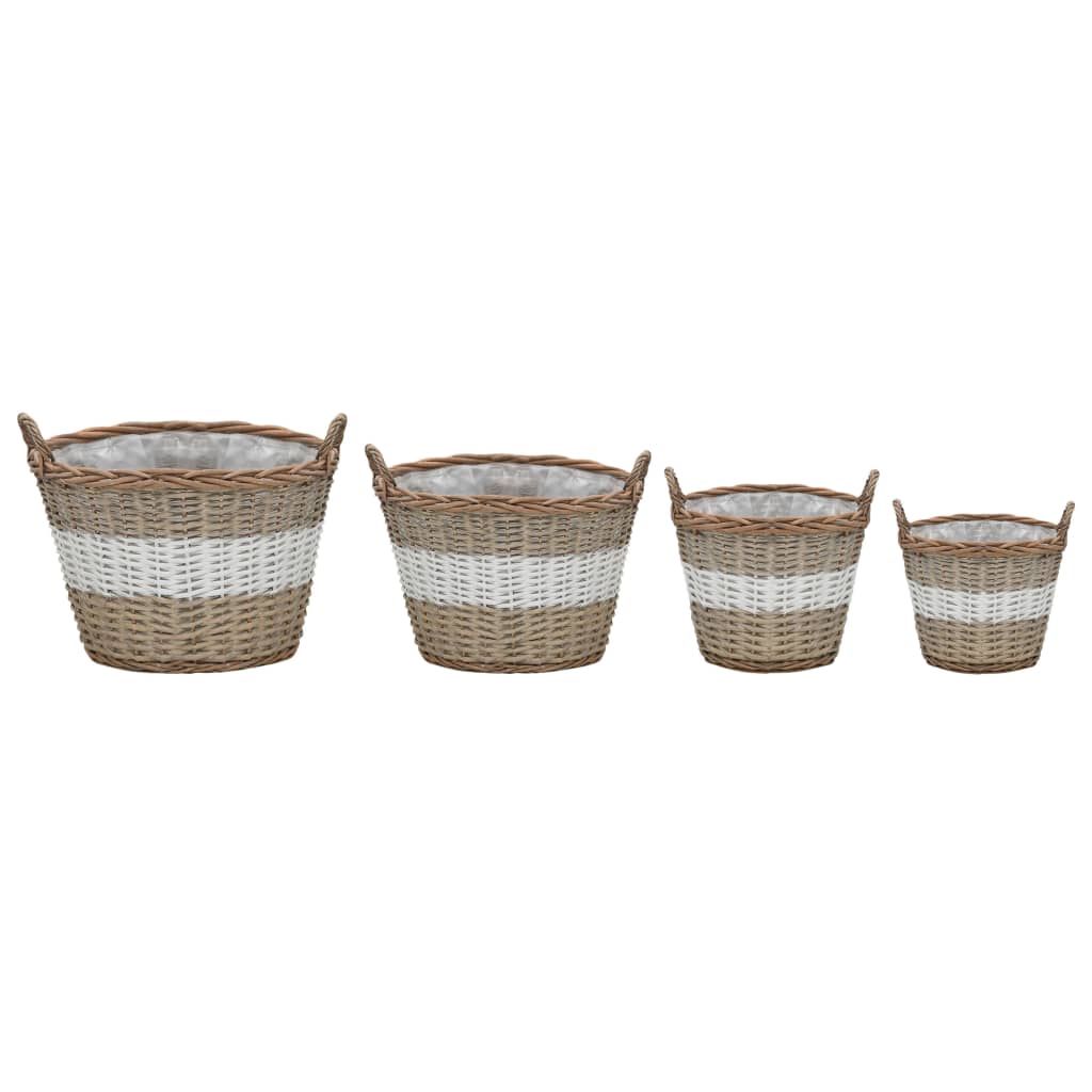 Los plantadores de Vidaxl criaron 4 ST Wicker con forro de PE