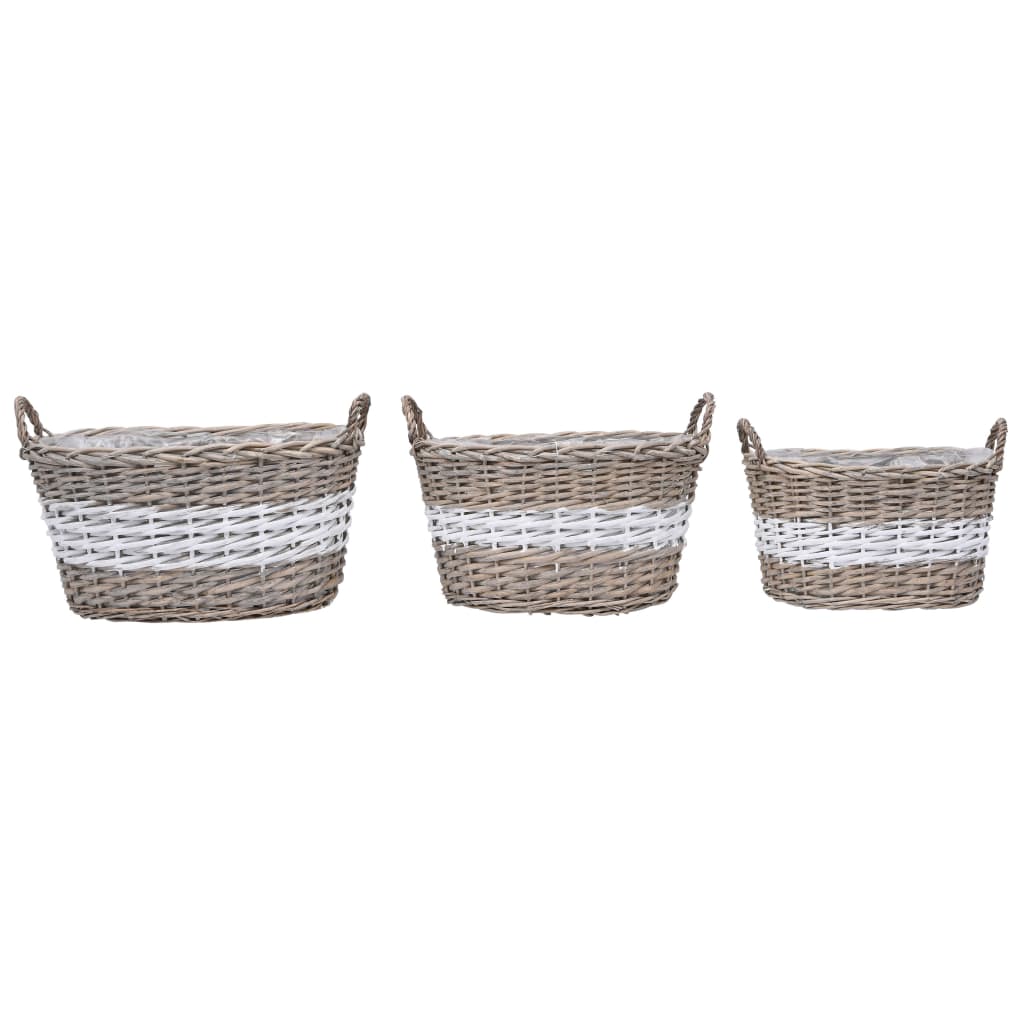Los plantadores de Vidaxl criaron 3 ST Wicker con forro de PE