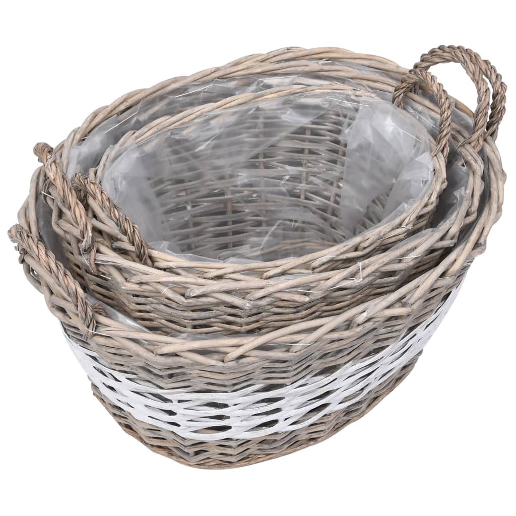Los plantadores de Vidaxl criaron 3 ST Wicker con forro de PE