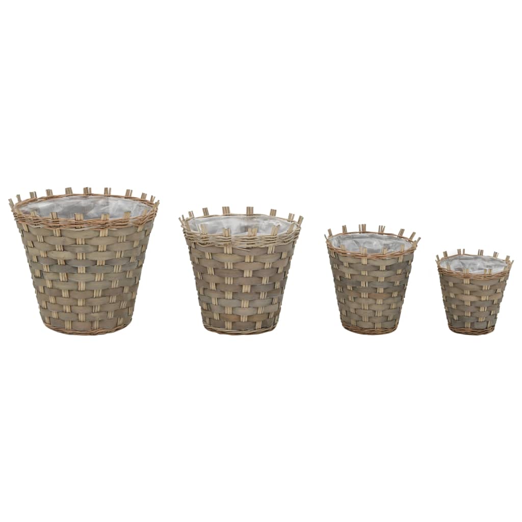 Los plantadores de Vidaxl criaron 4 ST Wicker con forro de PE