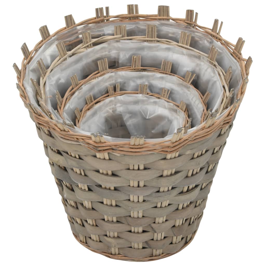 Los plantadores de Vidaxl criaron 4 ST Wicker con forro de PE