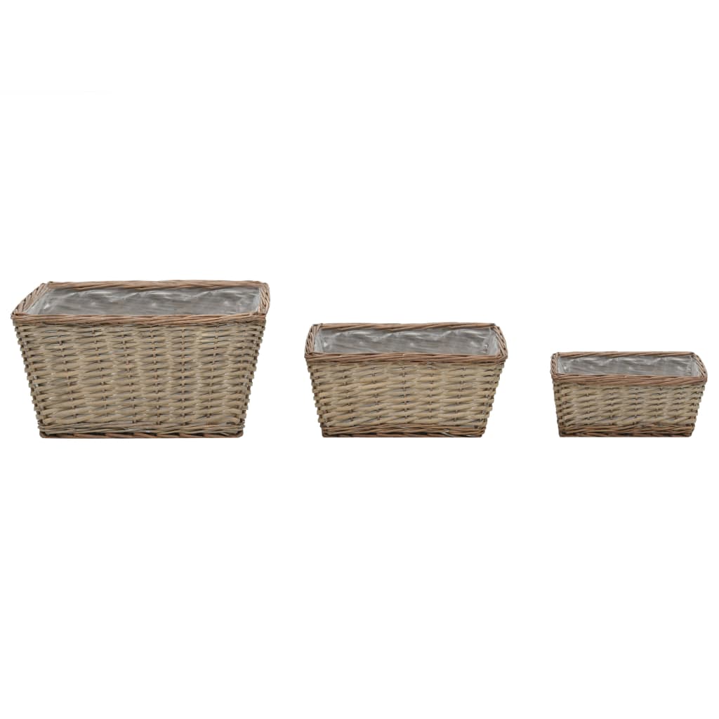 Los plantadores de Vidaxl criaron 3 ST Wicker con forro de PE