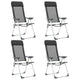 Sillas de campamento Vidaxl aluminio plegable Negro 4 STS