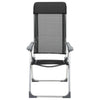 Sillas de campamento Vidaxl aluminio plegable Negro 4 STS