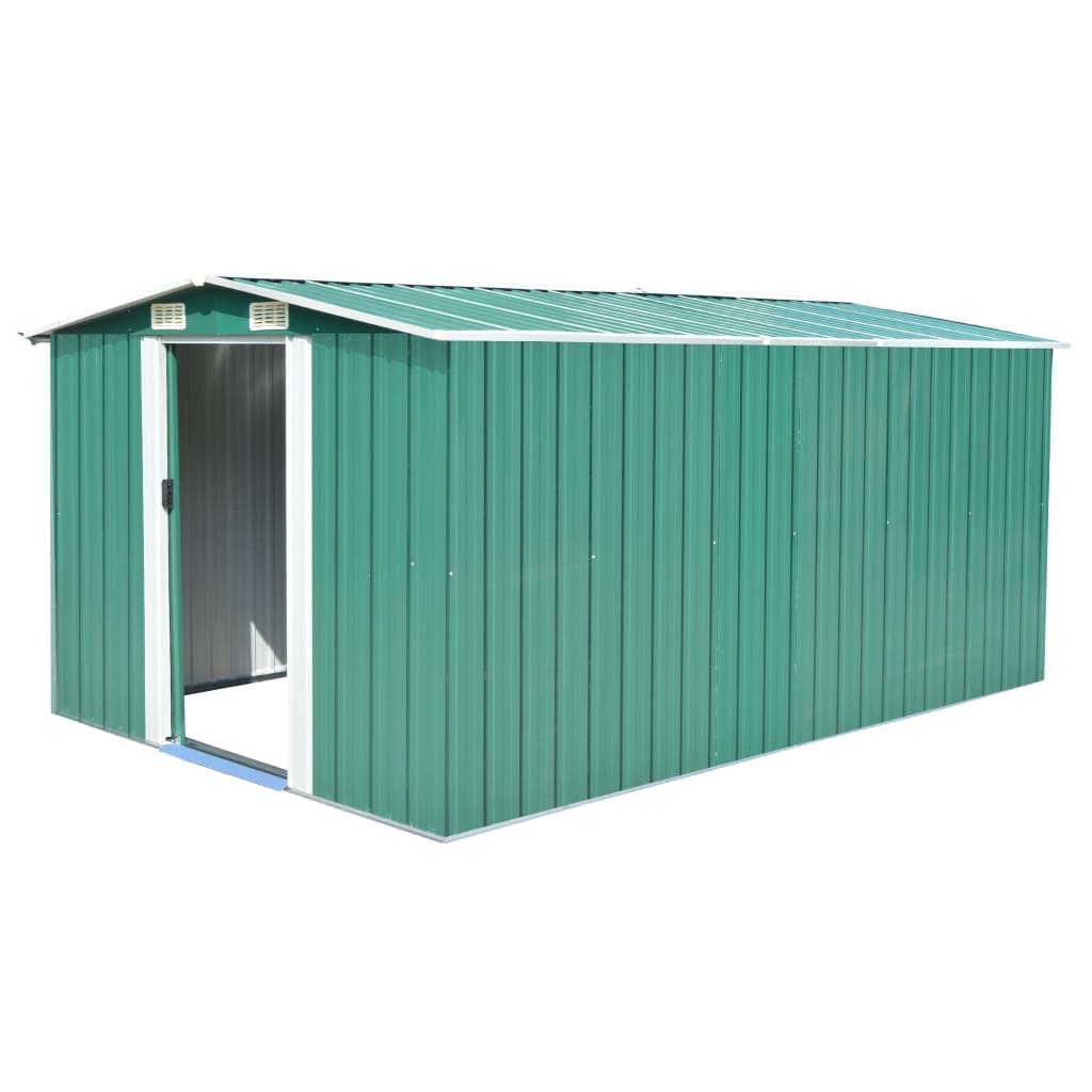 Vidaxl Garden Shed 257x392x181 cm de metal verde
