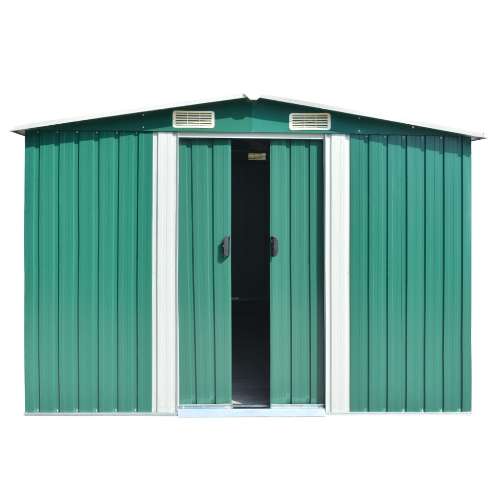 Vidaxl Garden Shed 257x392x181 cm de metal verde