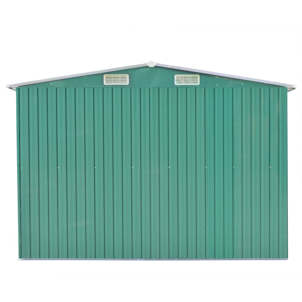 Vidaxl Garden Shed 257x392x181 cm de metal verde