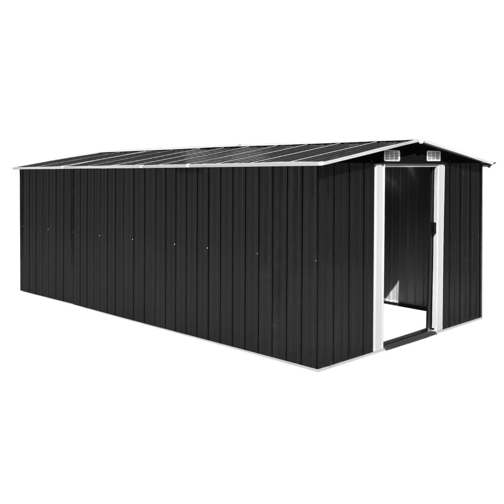 Vidaxl Garden Shed 257x489x181 cm Antracite in metallo -COLARE