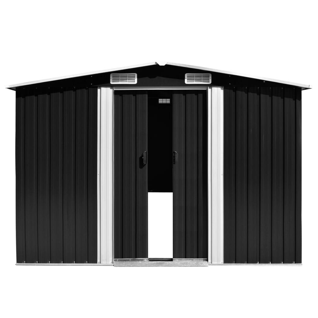 Vidaxl Garden Shed 257x489x181 cm Antracite in metallo -COLARE