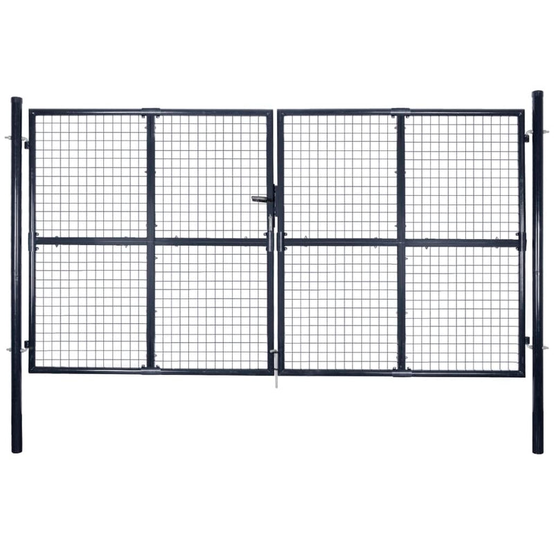 VidaXL Gaaspoort 289x150 cm gegalvaniseerd staal grijs