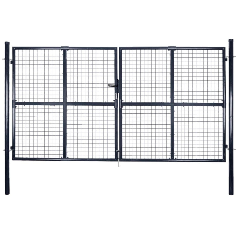 VidaXL Gaaspoort 289x175 cm gegalvaniseerd staal grijs